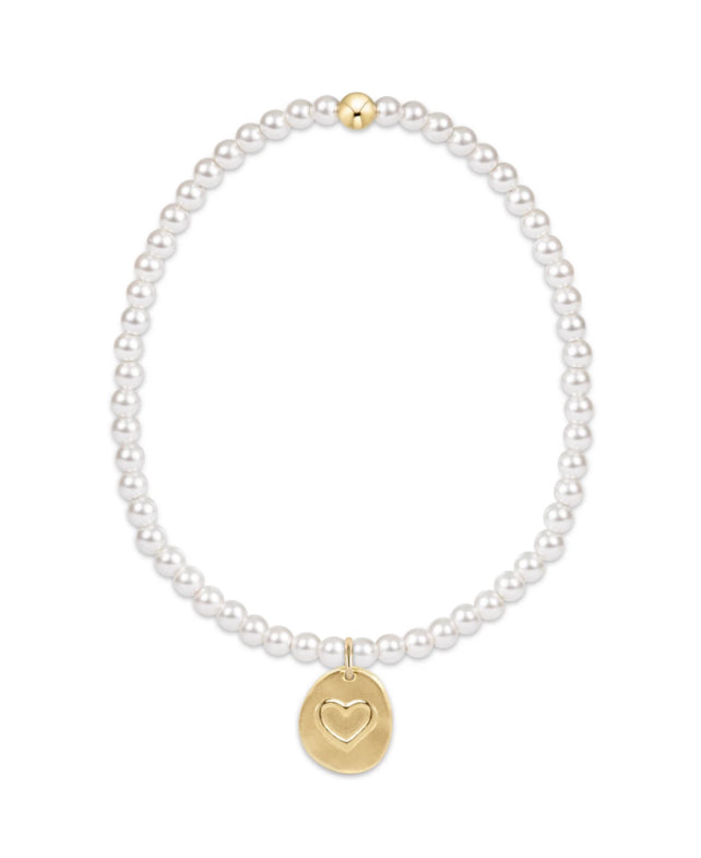 Classic Pearl 3mm Love Inspire Gold Charm