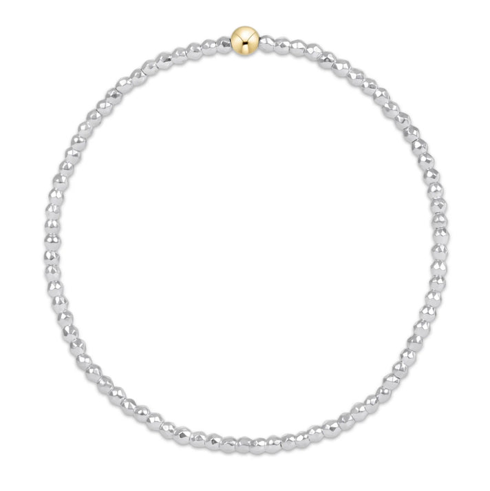 Bright Silver Faceted Hematite 2mm Bead Bracelet