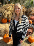 Lorianne Checkered Striped Sweater