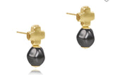 Signature Cross Gold Stud - Classic Pearl Dark Grey