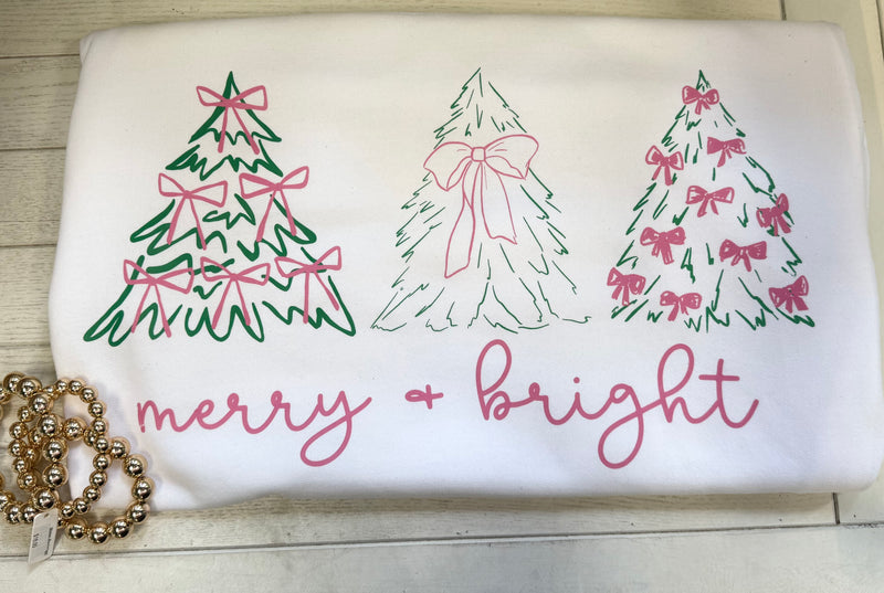 Merry & Bright Christmas Tree Crewneck