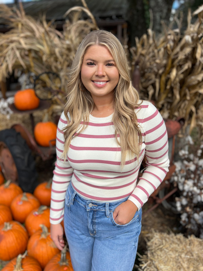 Cranberry Striped Bodysuit