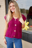 Sofia Gold Button Knit Sweater
