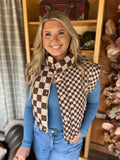 Checkered Cropped Puffer Vest