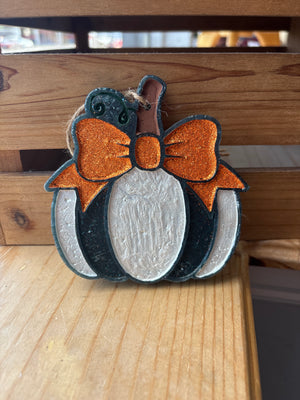 Fall 2.0 Pumpkin with Bow Car Freshie - Cozy Flannel