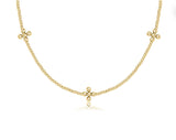 15" choker signature cross gold pattern 2mm bead - classic beaded signature cross gold - 3mm bead gold