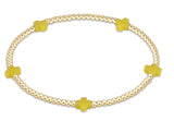 Signature Cross Small Gold Pattern 2mm Bead Bracelet