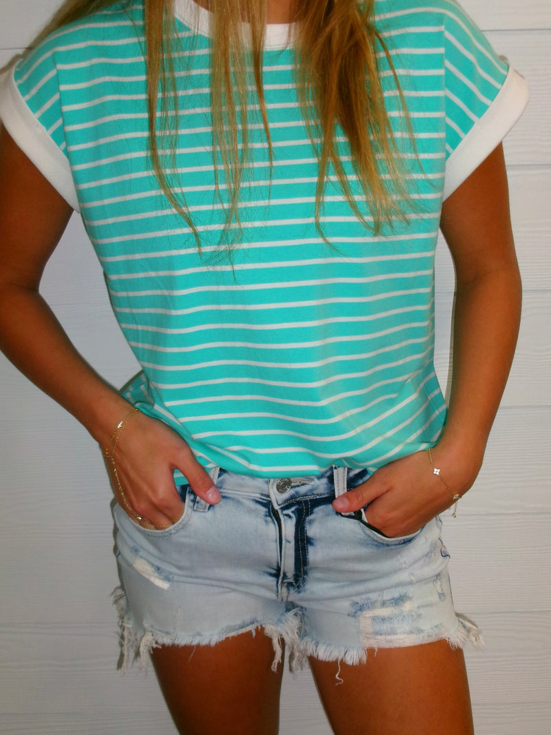 Rachael Light Wash Denim Shorts