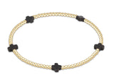 Signature Cross Small Gold Pattern 2mm Bead Bracelet