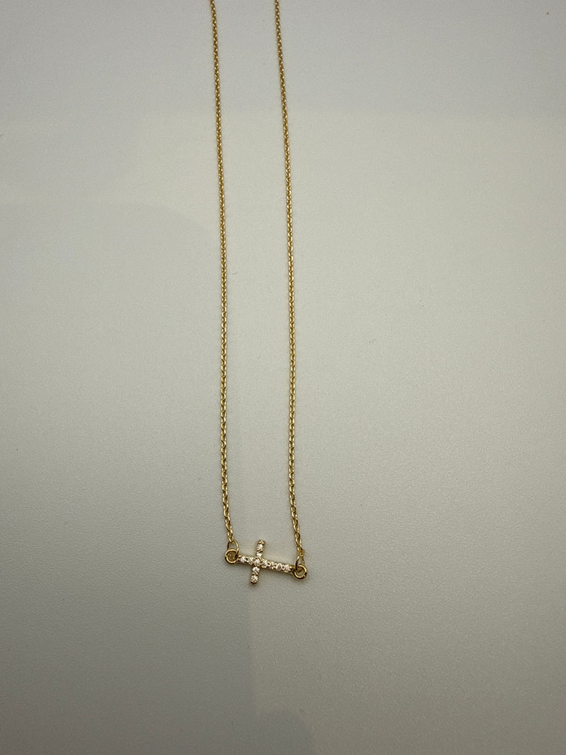 Pave Crystal Cross Necklace
