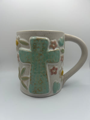 Cross & Flowers Mug