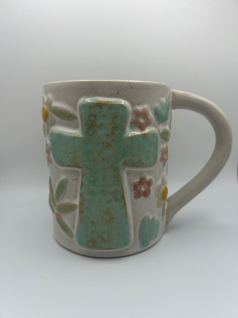 Cross & Flowers Mug