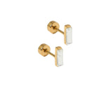 Screwback Stud Earrings- Micro Amber