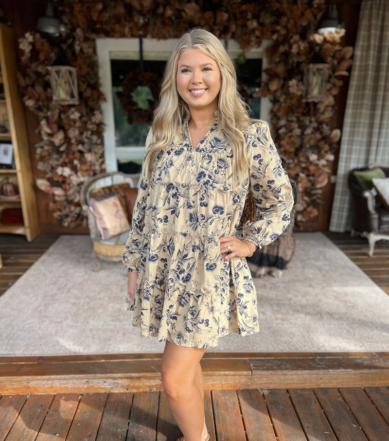 Navy Floral Dress