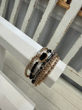 Set Of 5 Crystal Stretch Bracelets