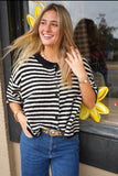 Brynn Short Sleeve Striped Cardigan