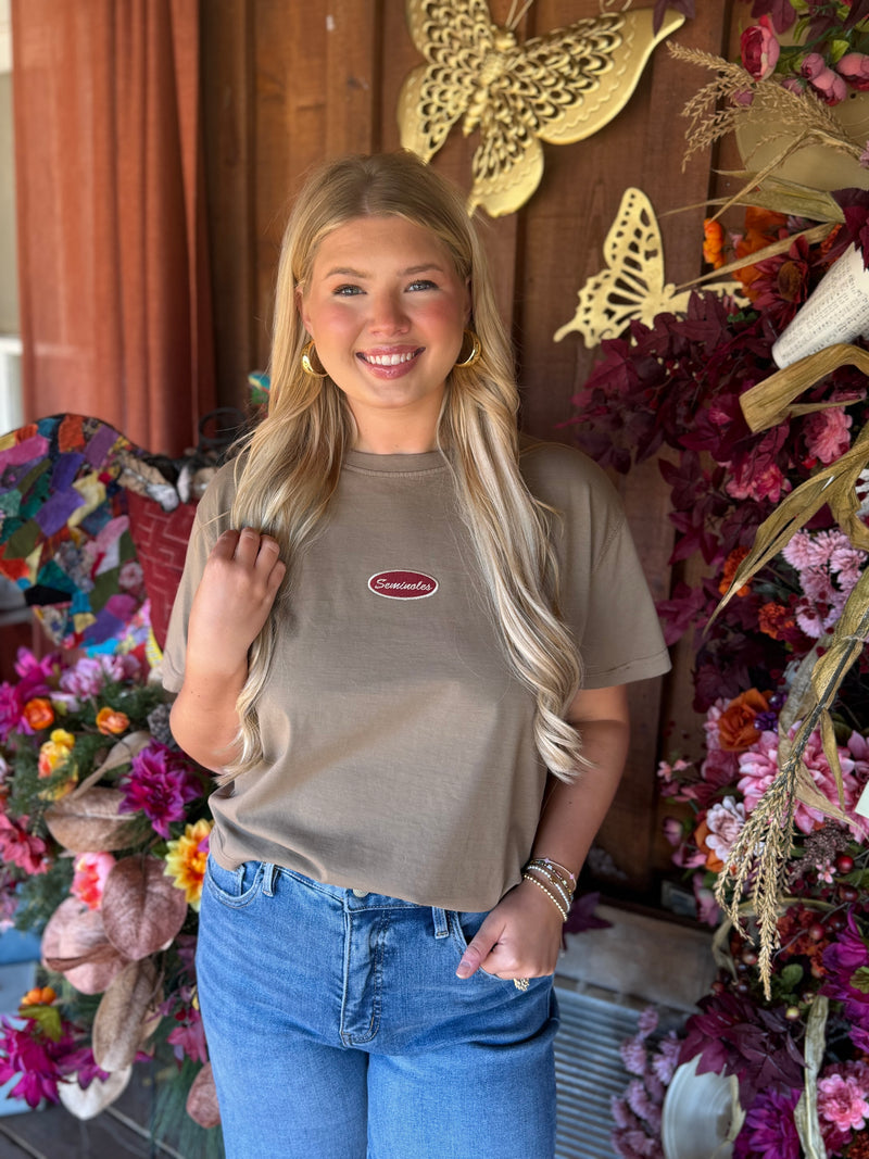 Seminoles Patch Cropped Tee Shirt