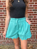 Rome Scallop Hem Shorts