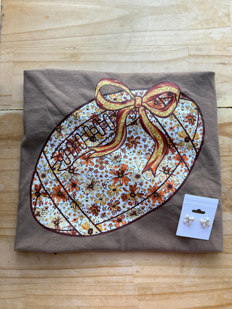 Floral Fall Football Tee