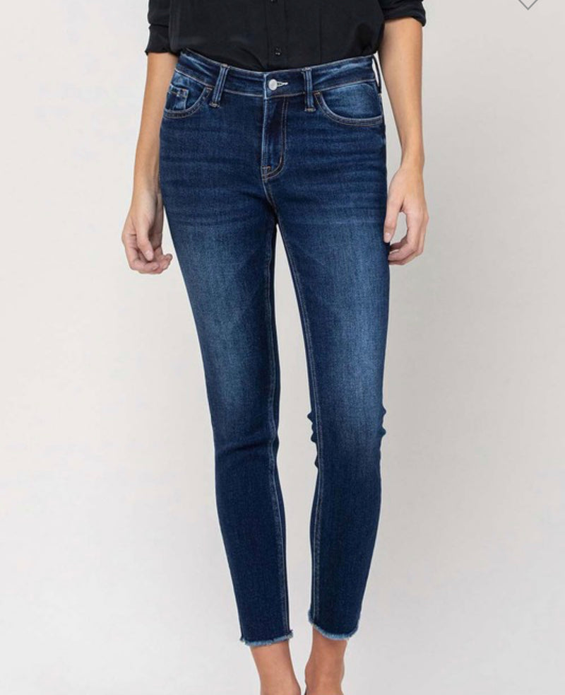 Heather Mid Rise Crop Skinny