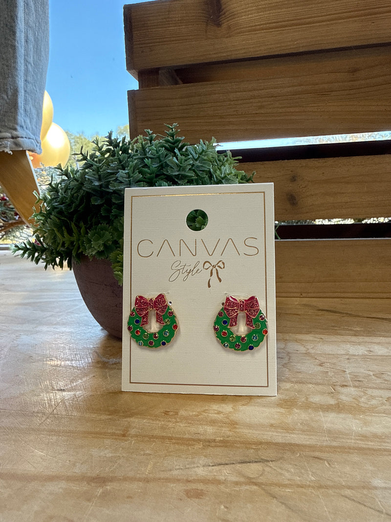 Christmas Wreath Earrings