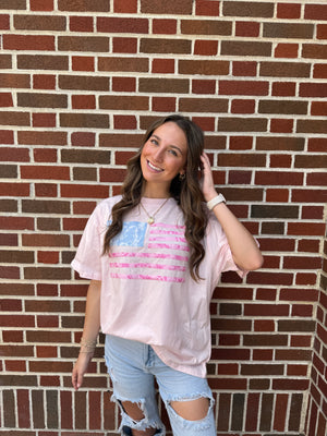 Della Floral Flag Top