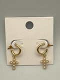 Pave Cross Hoops