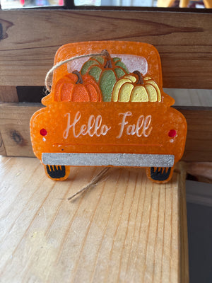 Fall 2.0 "Hello Fall" Pumpkin Truck Car Freshie - Autumn Harvest