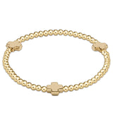 Enewton Extends - signature Cross Gold Pattern - 3mm bead bracelet gold
