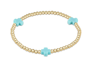 Egirl Signature Cross Gold Pattern 3MM Bead Bracelet