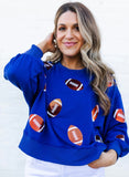 Game Day Millie Sweatshirt |Footballs Blue