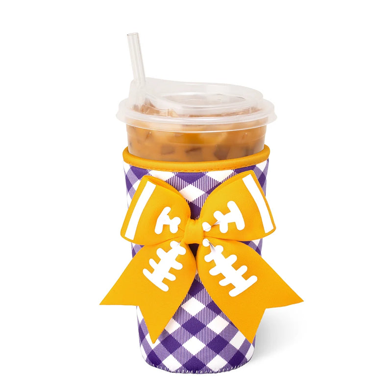 Gameday Gingham Purple + Yellow Iced Cup Coolie