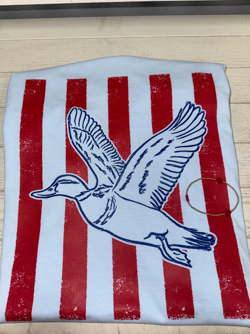 Striped Red & Blue Duck Tee
