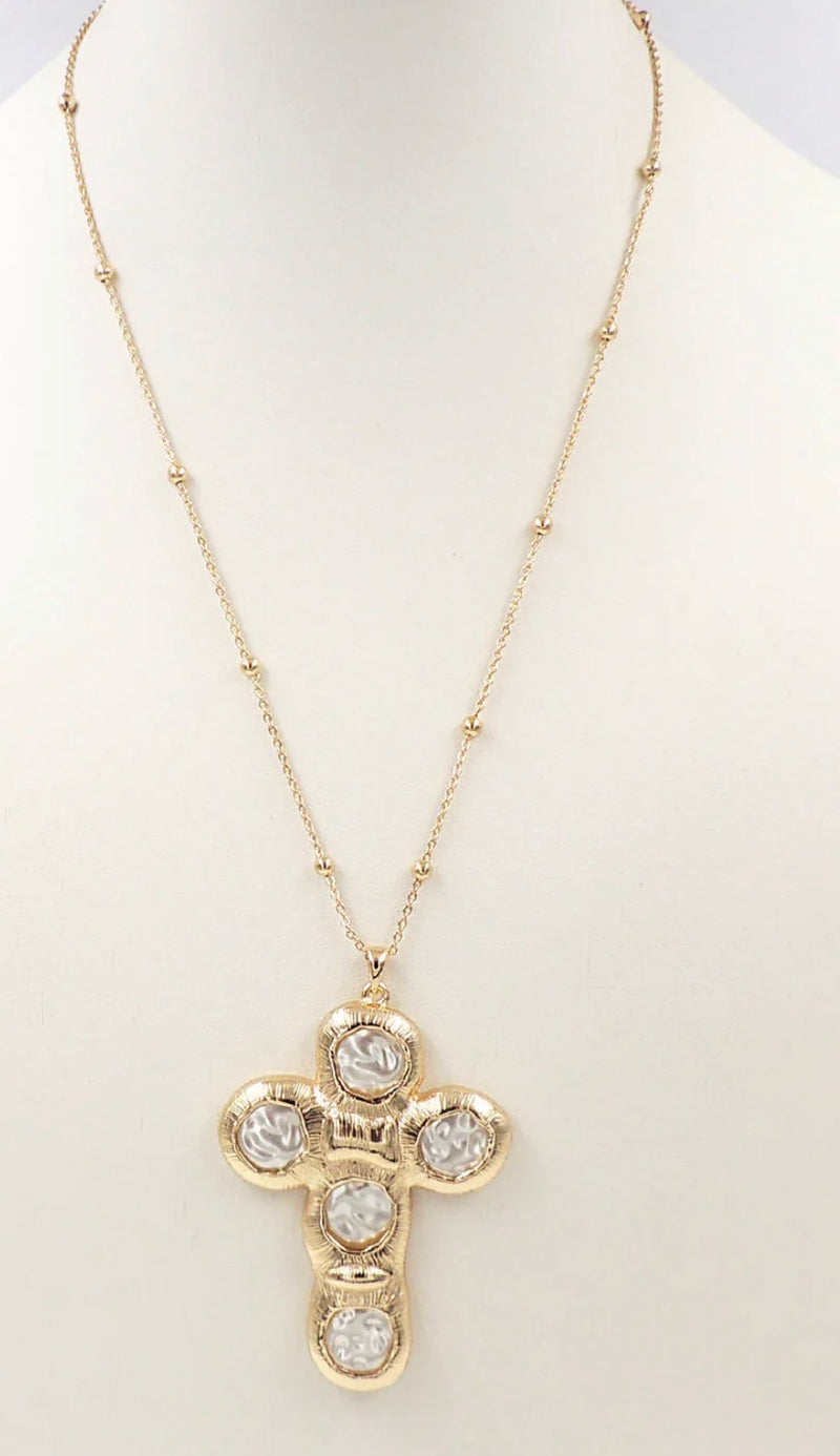 Gold Chain with Coin Pearl & Gold 16”-18” Necklace