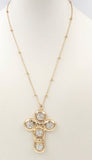 Gold Chain with Coin Pearl & Gold 16”-18” Necklace