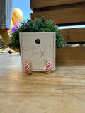 Candy Cane Striped Hoop Earrings