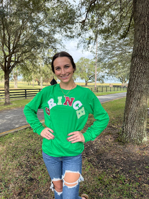 Grinch Sequin Graphic Long Sleeve