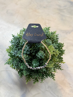 Clay & Gold Beaded Bracelet