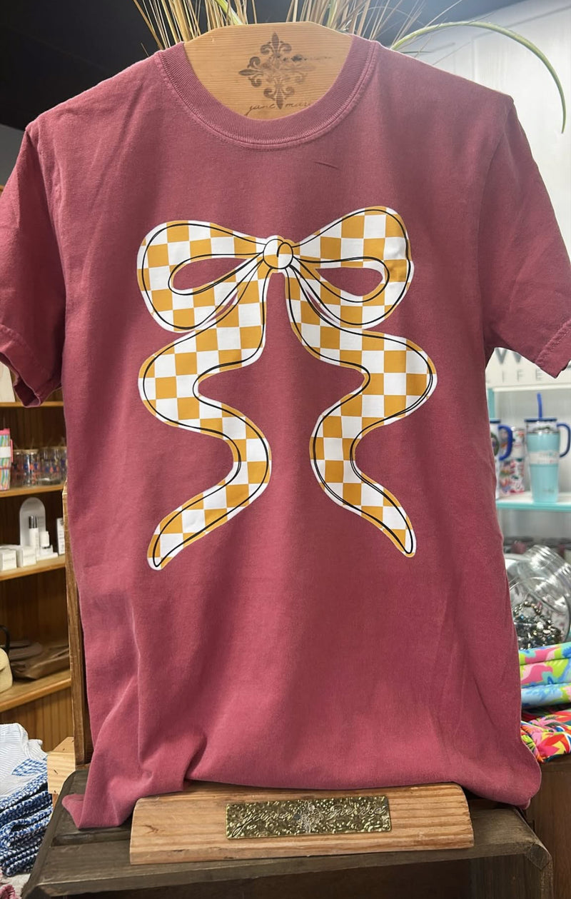 Checkered Bow Gameday Tee