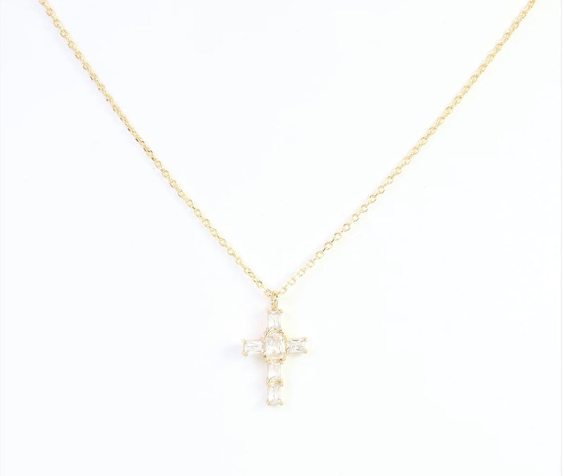 Marigold CZ Cross Necklace