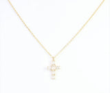 Marigold CZ Cross Necklace