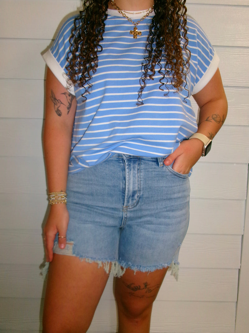 Mallory Distressed Denim Shorts