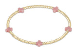 Signature Cross Small Gold Pattern 2mm Bead Bracelet