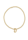 Classic Gold 2.5mm Bead Bracelet-Love Gold Charm