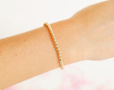 4mm Gold Beaded Bracelet