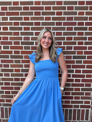 Santorini Summer Midi Dress