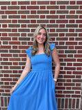Santorini Summer Midi Dress