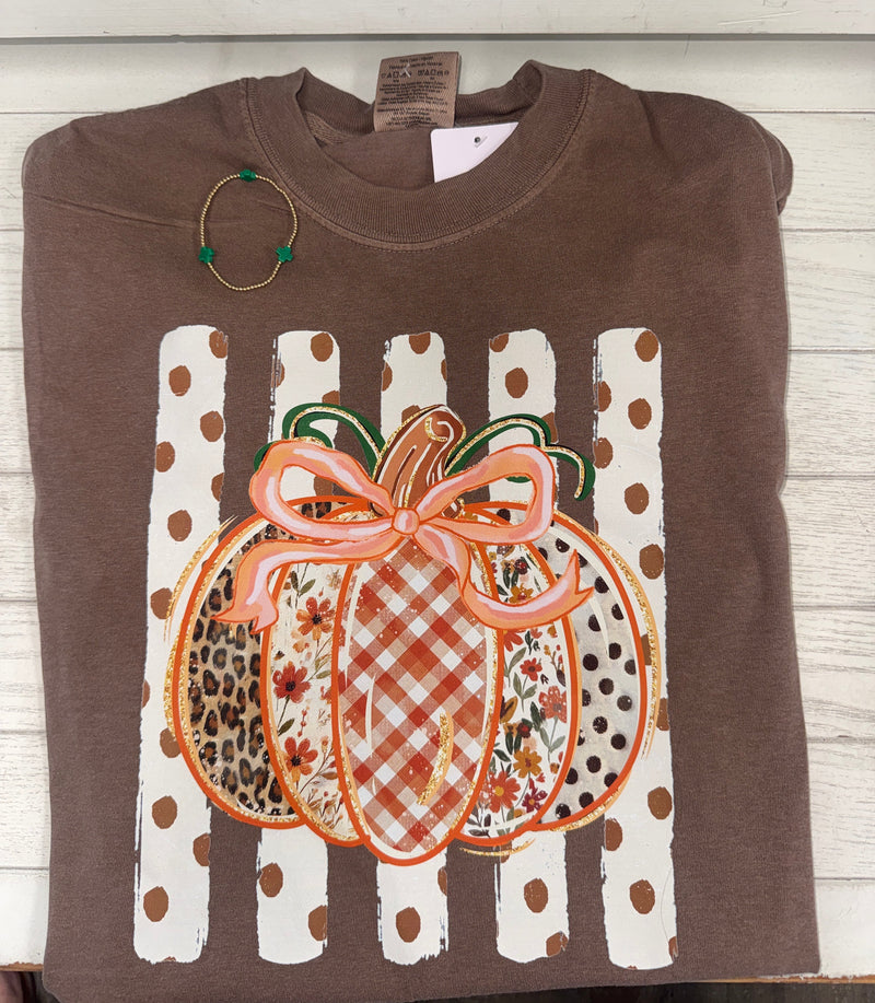 Striped Pumpkin Patchwork Tee