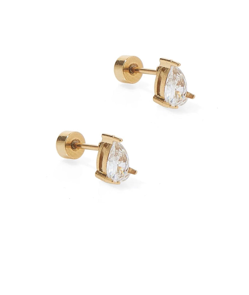 Screwback Stud Earrings- Paige Pear