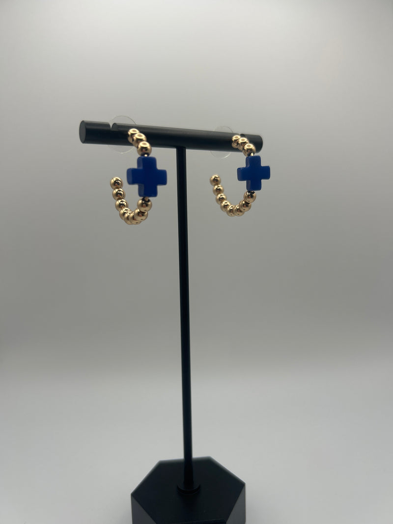 Blue Cross Open Hoop